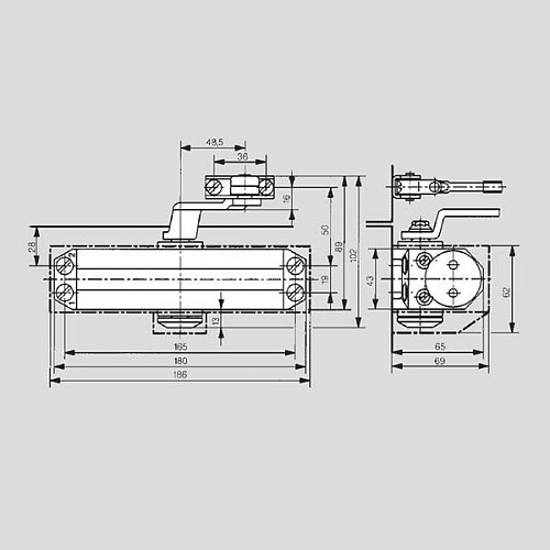 Дотягувач DORMA TS77 EN4 стандартна тяга до 80кг Коричневий - Фото №7
