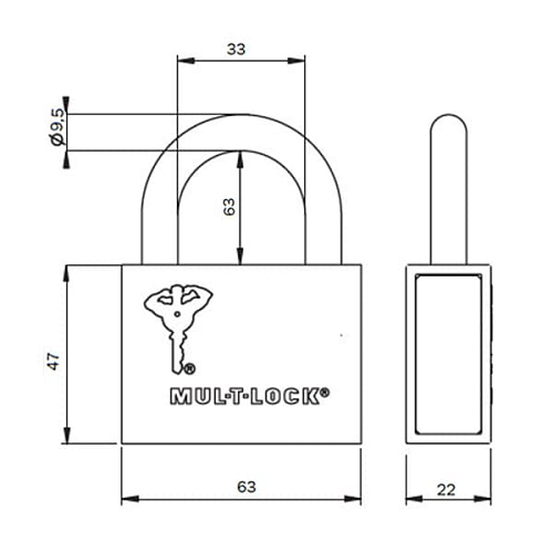 Замок навісний MUL-T-LOCK M10/C2 ClassicPRO довга дужка (2 ключа) - Фото №6