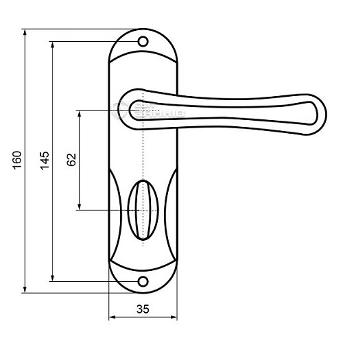 Ручки на планці Marmaris WC 62 антична обробка - Фото №2