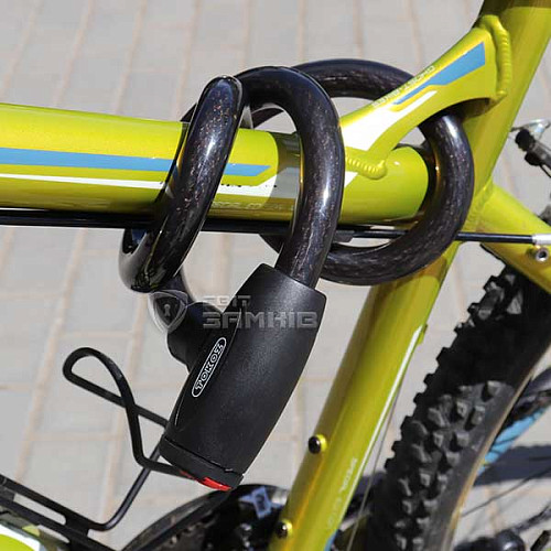 Замок для велосипеда TOKOZ Moto Black з тросом 100см 2 ключа - Фото №8