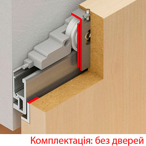 Раздвижная система Design 80-V длина 2 м на 1 полотно весом до 80 кг со стопорами - Фото №1