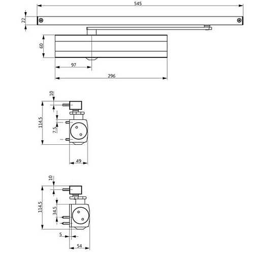Дотягувач GU ОТS 634 SLD HO з фіксацією до 100кг Білий - Фото №4