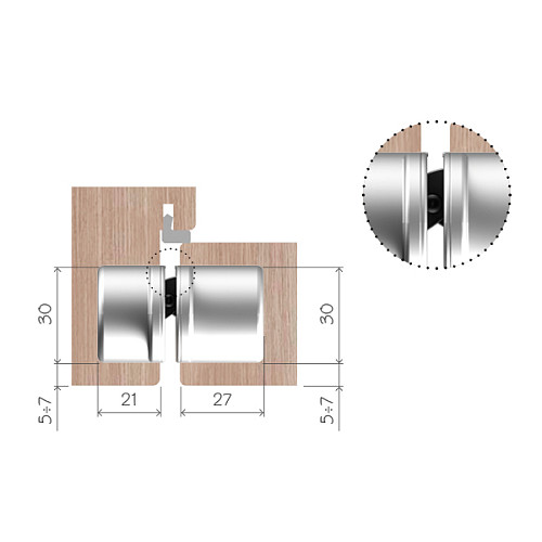 Завіс AGB Eclipse 2.1 матовий хром - Фото №5