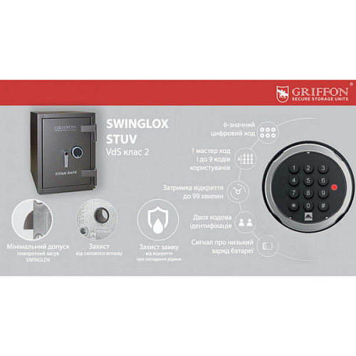 Сейф огневзломостойкий GRIFFON CL III.90.E RED - Фото №6