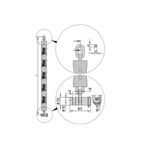 Замок для велосипеда VIRO Moto Totem з ланцюгом 120см 2 ключа - Фото №7