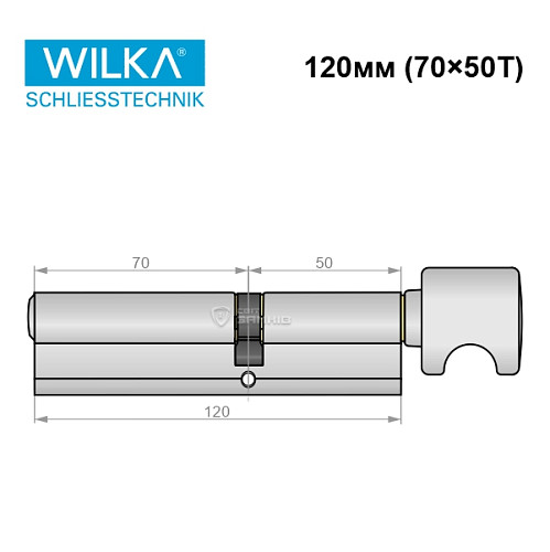 Циліндр WILKA 1405 A 120T (70*50T) нікель - Фото №8