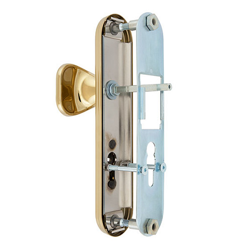 Ручки на планке с протектором ROSTEX Universal R 85мм (38-55мм) фиксированная-нажимная титан PVD - Фото №5