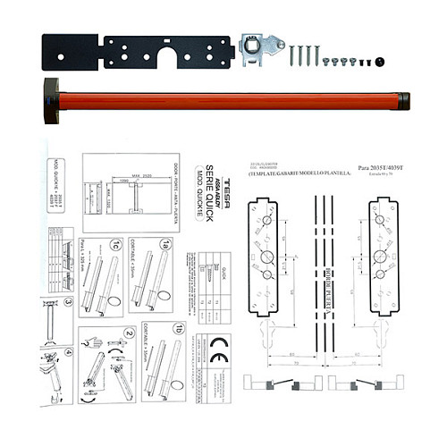 Ручка антипаника TESA QUICK1E 909 для эвакуационного выхода black red черно-красный - Фото №9