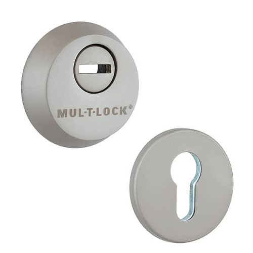 Механизм замка MUL-T-LOCK 415G двухсистемный (BS63 * 85мм) хром комплект + 2 протектора никель сатин - Фото №8
