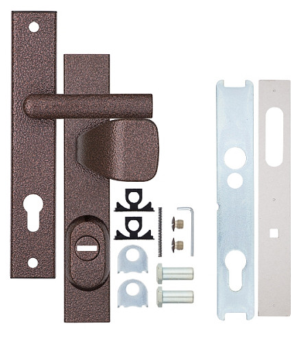 Ручки на планці з протектором ROSTEX R1 R 90мм (38-55мм) фіксована-нажимна коричневий - Фото №6