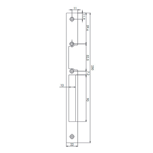 Зворотня планка DORCAS L22 HZ INOX нержавіюча сталь - Фото №4