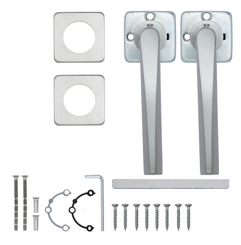 Ручки на розетте ROSTEX Parma H50 нержавеющая сталь матовая - Фото №3