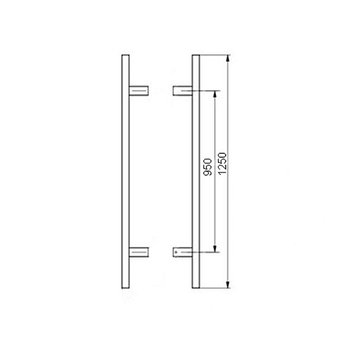 Ручка скоба PROFIT Manyas 1250/950.90 (комплект) труба 30 нержавіюча сталь матова - Фото №2