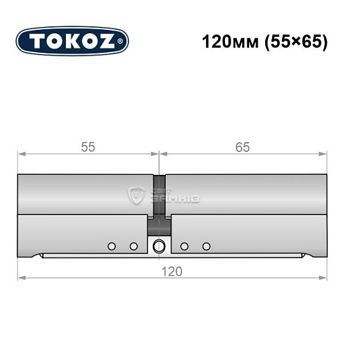 Циліндр TOKOZ Pro300 120 (55*65) нікель матовий - Фото №8