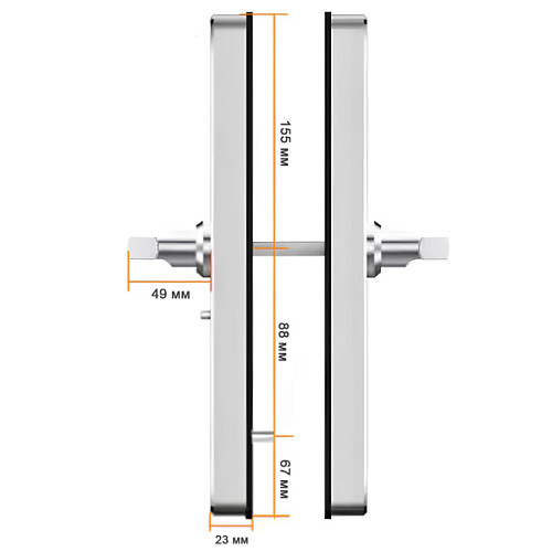 Розумний замок PES Aston накладний нержавіюча сталь - Фото №7