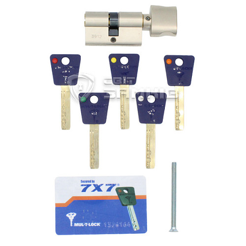 Цилиндр MUL-T-LOCK 7x7 80T (45*35T) никель сатин - Фото №4