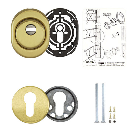 Протектор DISEC SFERIK BDS16 25 мм + накладка DISEC КТ038 латунь матовая - Фото №5