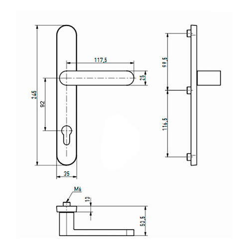 Ручки на планке MEDOS Brussels 92/35 нержавеющая сталь - Фото №2