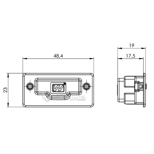 Зворотня планка WALA ALU1 для рами матовий чорний - Фото №4