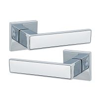 Ручки на розетте SAFITA Mirror HS WP/CP белый/хром