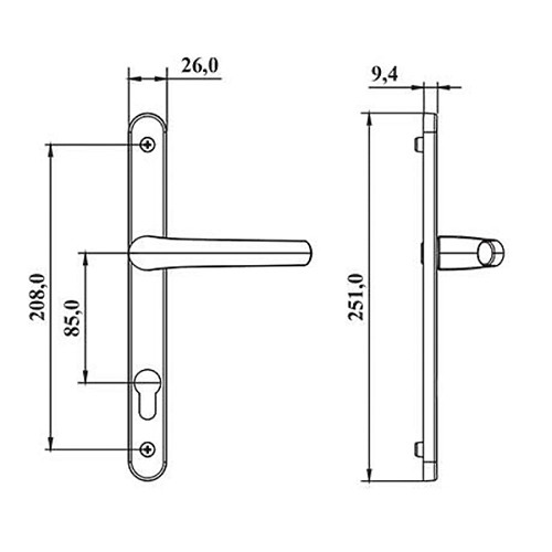 Ручки на планці ASTEX Antey DHS 85/26 з пружиною коричнева RAL8019 - Фото №4