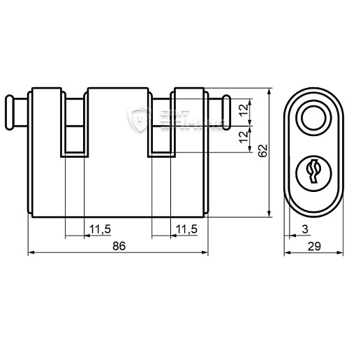 Замок навісний VIRO PANZER VR.2AS 4126 (3 ключа) - Фото №5
