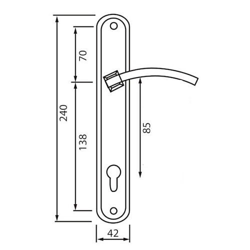 Ручки на планке SIBA Assos 85 матовый никель/хром - Фото №2