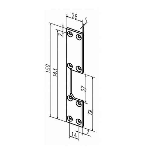 Зворотня планка EFF EFF 163 KL нержавіюча сталь - Фото №3