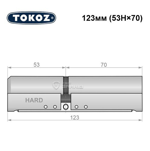 Цилиндр TOKOZ Pro400 123 (53H*70) (H - закаленная сторона) никель матовый - Фото №8