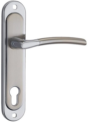 Ручка на планці MVM A-1210-85 SN/CP матовий нікель/полірований хром - Фото №2