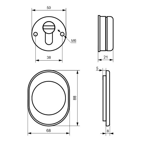 Протектор DISEC CONTRO CD2000 21 мм латунь матова - Фото №5