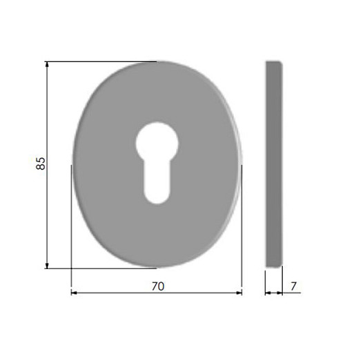 Накладка на серцевину AZZI FAUSTO MY/O внутрішня 85x70 полірована латунь - Фото №2