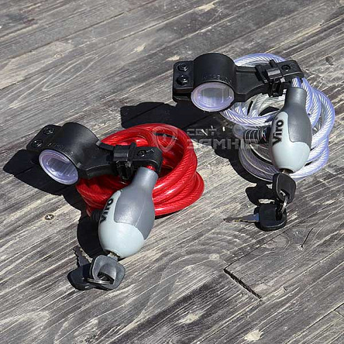 Замок для велосипеда VIRO Moto Hawaii червоний з тросом 180см 2 ключа - Фото №3