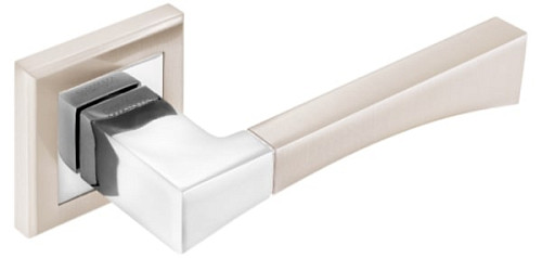 Ручки на розеті MVM Z-1257 (T7-E8) SN/CP матовий нікель/полірований хром - Фото №2