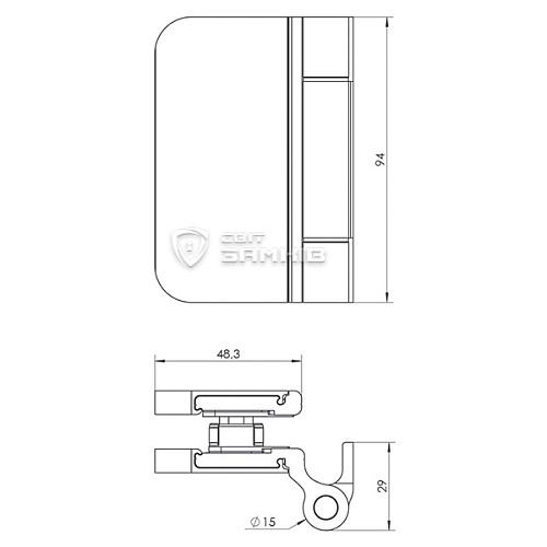 Завіс WALA WTB 8010441X для скляних дверей широкий INOX нержавіюча сталь - Фото №7