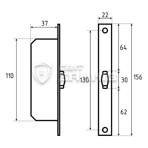 Механизм замка CLASS 155B бочка NI никель - Фото №2
