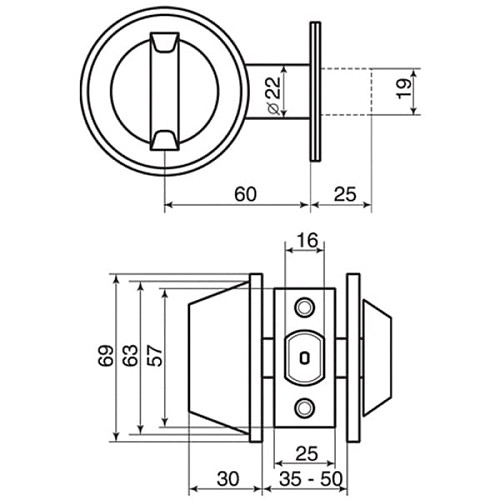 Замок врезной MUL-T-LOCK Dead Bolt DBM ClassicPro (BS60мм) полированная латунь - Фото №6