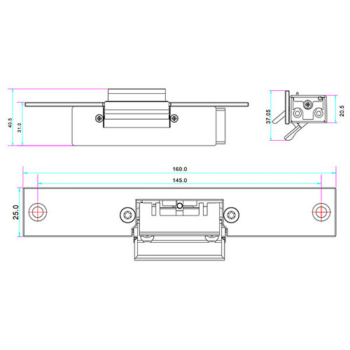 Электрозащелка YLI YS-133NС-S НВ (без питания открыта) - Фото №4