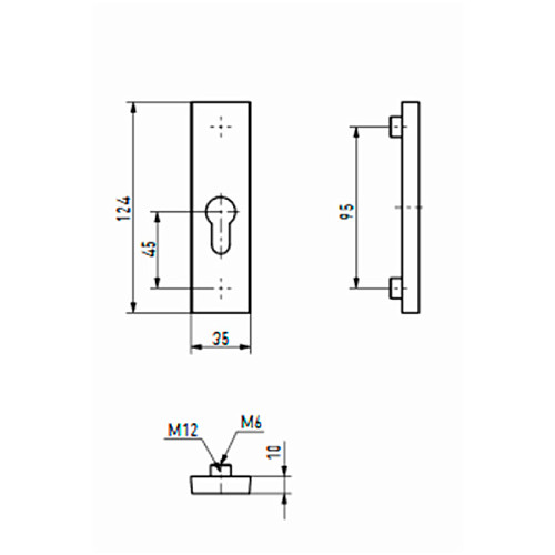 Ручка на планке MEDOS Dublin 92/35 с накладкой нержавеющая сталь  - Фото №3
