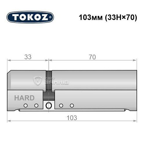 Цилиндр TOKOZ Pro400 103 (33H*70) (H - закаленная сторона) никель матовый - Фото №8