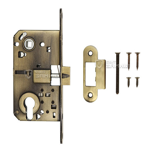 Механизм замка GAVROCHE GR85 PZ (BS50 *85мм) метал.язичок AB бронза - Фото №4