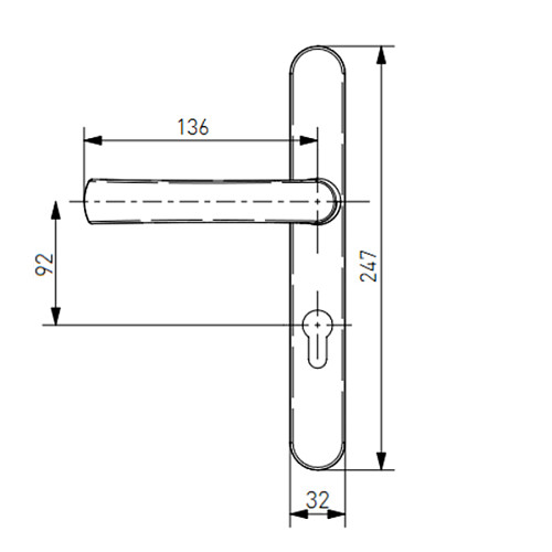 Ручки на планке MEDOS Jowisz 92/32 овальная планка 9016 белый - Фото №3