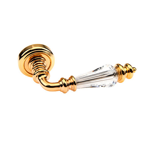 Ручки на розеті FADEX Siena 472V Swarovski O01 золото 24К - Фото №2