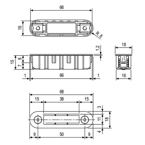 Зворотня планка AGB Touch для алюмінію біла - Фото №2