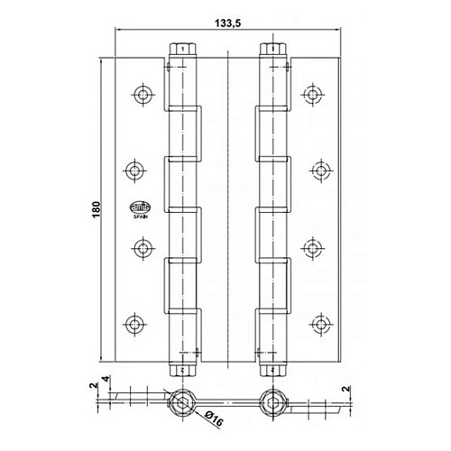 Завіс барний AMIG мод.3035 180x133x4 мм бронза - Фото №2