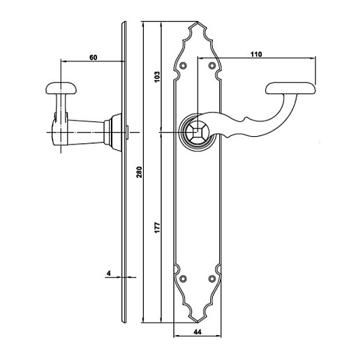 Ручки на планці AMIG мод.100Р глухі чорні - Фото №3
