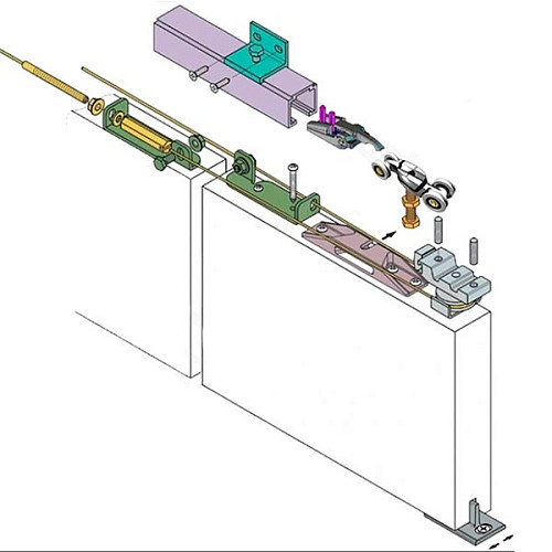 Розсувна система KOBLENZ 0550 довжина 2 м на 2 полотна до 80 кг із синхронним відкриванням - Фото №3