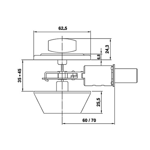 Замок врезной AMIG мод.1550 (BS60/70мм) матовый никель - Фото №3