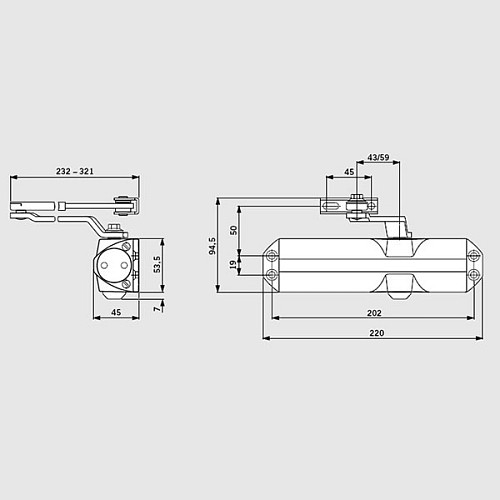 Дотягувач DORMA TS68 EN2/3/4 стандартна тяга до 80кг Золотий - Фото №6