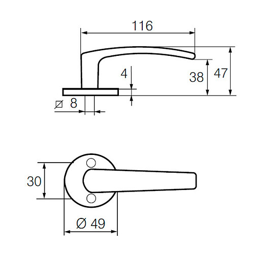 Ручки на розетте ABLOY Polarita хром сатин - Фото №4